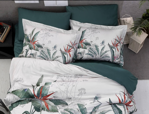 Комплект постільної білизни 3D Satin Palm Garden Oil Green (Євро) PB-TR-3D0001-EV фото