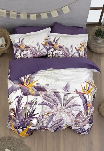 Комплект постільної білизни 3D Satin Palm Garden Purple (Євро) PB-TR-3D0002-EV фото